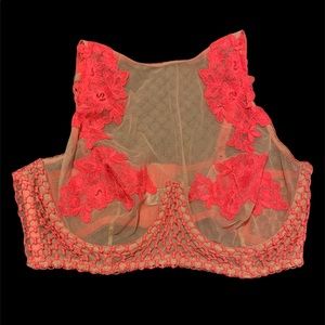 Victoria’s Secret VS Pink Coral Bralette Size 34 D Halter Top Style